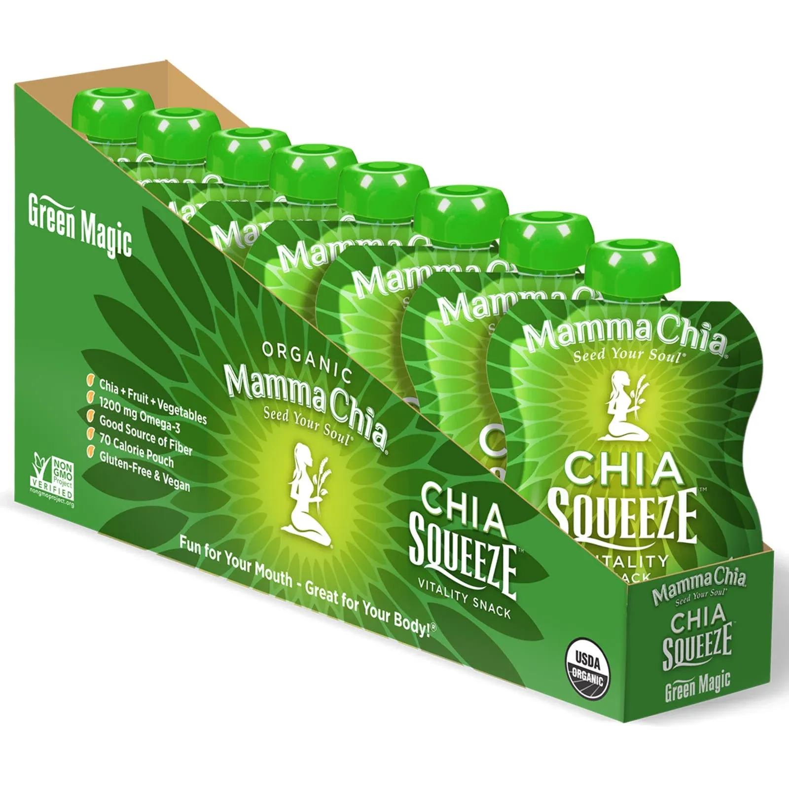 Mamma Chia Organic Chia Squeeze Vitality Snack Green Magic