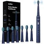 Sejoy Rechargeable Toothbrush Electric with 7 Tooth Heads,for Adults and Kids,Power Sonic Tooth Brush Soft Cleaning,3 Modes ,Smart Timer for Home