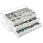 Acrylic Jewelry Box 3 Drawers, Velvet Jewellery Organizer, Earring Rings Necklac