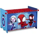 Marvel Spidey and His Amazing Friends Toy Box with Retractable Fabric Top by Delta Children Blue