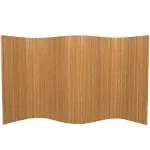 4 ft. Short Bamboo Wave Screen - Natural Oriental Furniture Tan 48" H x 96.5" W x 1" D