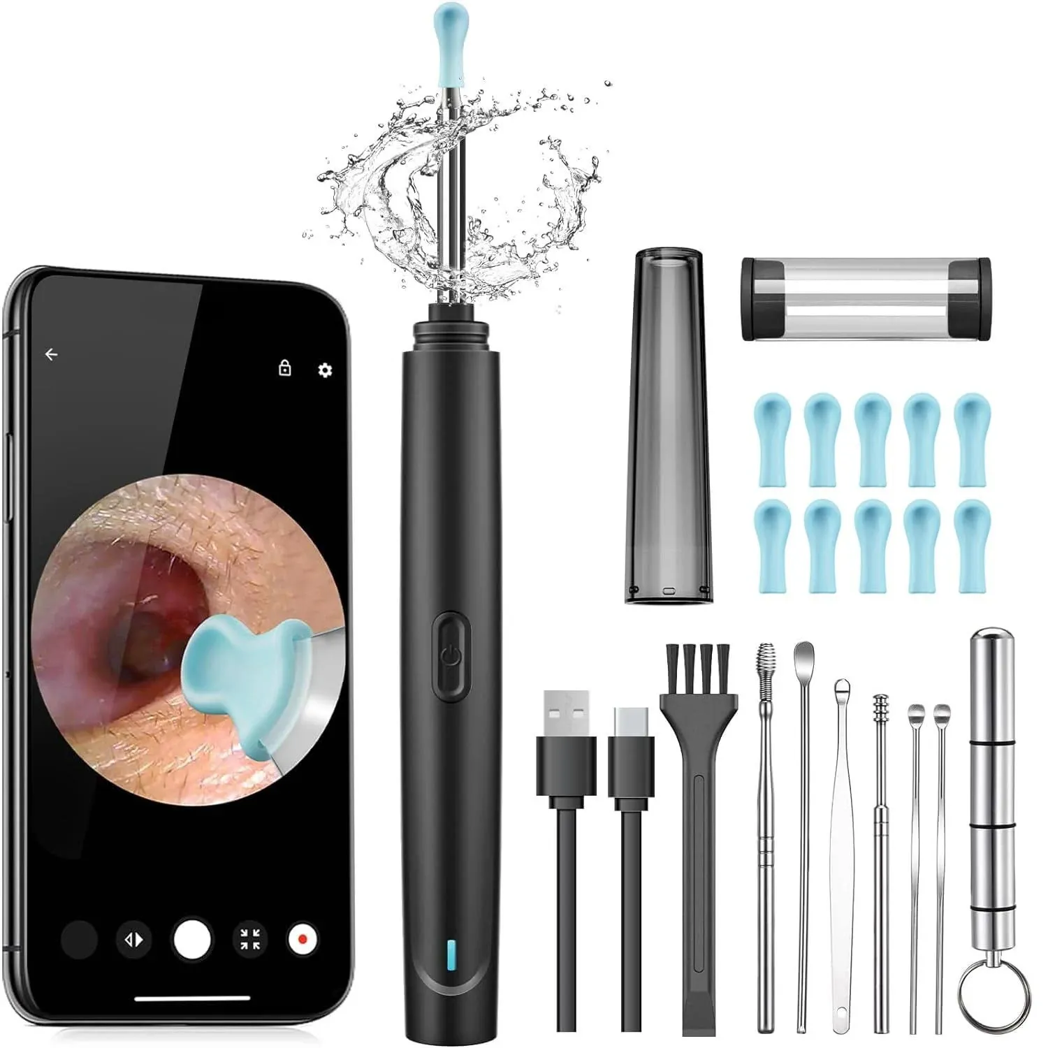 Ear Wax Removal Tool Camera, 1296P HD Camera and 6 LED Lights, Ear Cleaner with Camera, 1296P HD Camera and 6 LED Lights