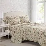 Laura Ashley Printed Cotton Percale Sheet Set - Twin - Ashfield Beige