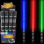 Liberty Imports 12 Pack: LED Light Up Sabers Set - Color Changing Motion Sensitive Retractable Swords with FX Sound Effects for Themed Parties, Bulk Party Favors and Cosplay