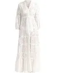 Santorini Embroidered Maxi Shirtdress 