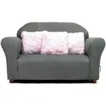 Keet SR092P Plush Childrens Sofa with Pink Accent Pillows, Charcoal - 32 x 18 x 18 x in.