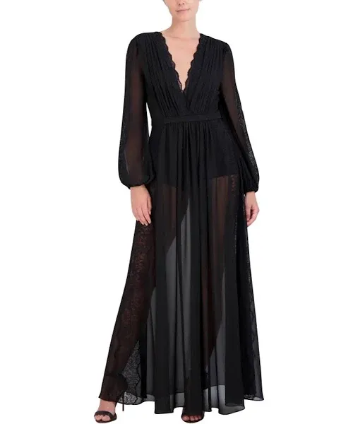 BCBGmaxazria Women's Nevaeh Long Sleeve Gown