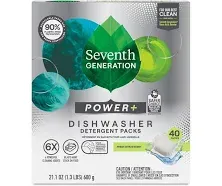 Seventh Generation Power Plus Fresh Citrus Scent Dishwasher Detergent Packs