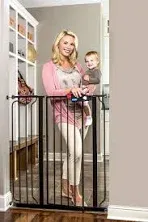 Regalo Easy Step Extra Tall Walk Thru Baby Gate, Bonus Kit, Includes 4-Inch Extension Kit, 1 Pack of Pressure Mount Kit and Wall Mount Kit, Platinum