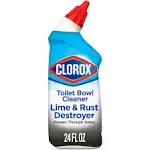 Clorox Toilet Bowl Cleaner, Lime and Rust Destroyer, 24 Oz