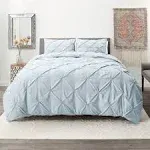 Nestl 3 Piece Pinch Pleated Duvet Cover Set with Button Closure & Corn