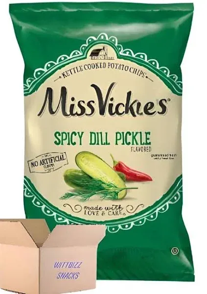 Wittbizz Snacks Bundles Miss Vicky's Spicy Dill Pickle Kettle Chips (24 Pack)