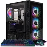 STGAubron-Gaming PC Computer Desktop-RX 550 4GB-Intel i7 Xeon E5 2.8GHz-16GB RAM-512GB SSD WiFi BT-5.0,W10H64, RGB Fanx4, RGB Keyboard & Mouse & Mouse