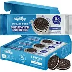 Highkey Sugar Free Snacks Sandwich Cookies - Keto Snack Healthy Snacks Sugar Free Cookies Gluten Free Snacks Low Carb Snack Healthy Snack Foods 70