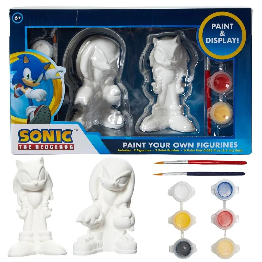 Sonic The Hedgehog Figurines DIY Paint Set Arts and Crafts for Kids Age 6+