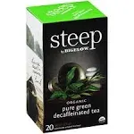 steep by Bigelow Decaffeinated Organic Pure Green Tea, 20 Count, (Pack of 6)