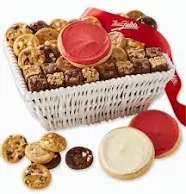 Mrs. Fields Cookies Sweet Sampler Basket Includes Nibblers Bite-sized Cookies, Brownie Bars And Frosted Cookies