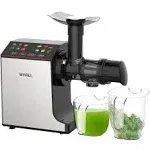 Whall Masticating Slow Juicer, Professional Stainless Juicer Machines for Vegetable and Fruit, Touchscreen Cold Press Juicer with 2 Speed Modes