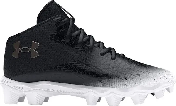 Under Armour Boys' UA Spotlight Franchise 4 RM Jr. Football Cleats - White/Metallic Silver