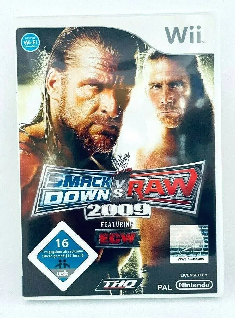 2009 THQ Nintendo Wii WWE Raw SmackDown Vs. Raw Game CIB. Ready to Rumble!