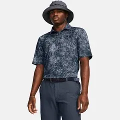 2024-NWT -Under Armour Mens Polo   3.0 Golf Shirt-photon blue/midnight Navy -med