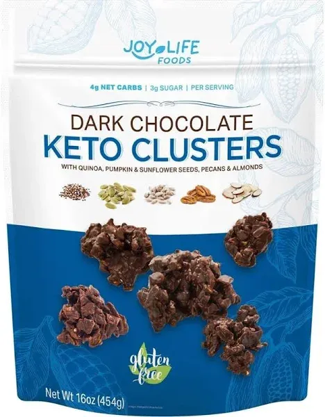 Joy Life Foods Dark Chocolate Keto Clusters 16 Ounce