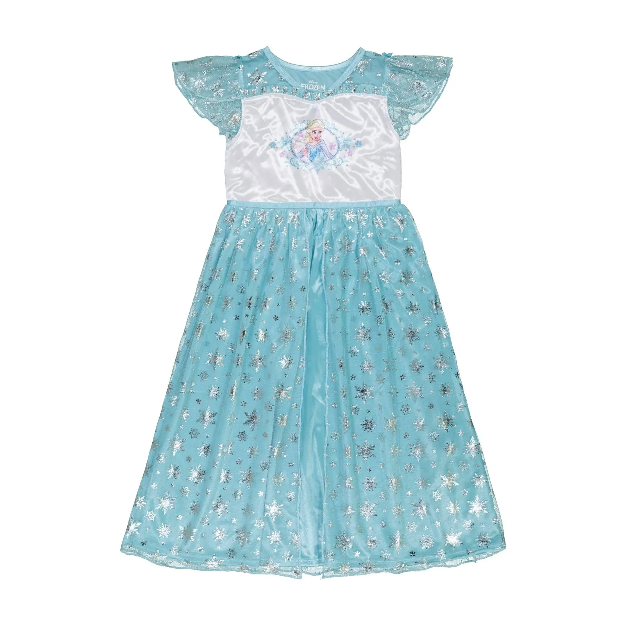 Disney Girls' Frozen Fantasy Gown Nightgown, Elsa in Blue 2, 3T