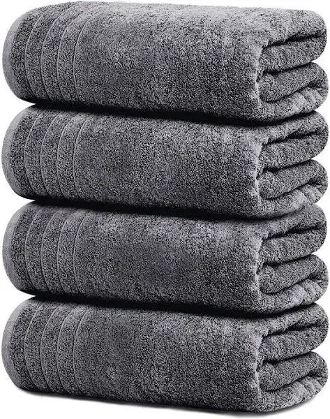 Tens Towels Jumbo Bath Sheet 40 x 80 Inches, Oversized Bath Towel Sheet, 100% Cotton, Lighter Weight, Quicker to Dry, Super Absorbent (Dark Grey)