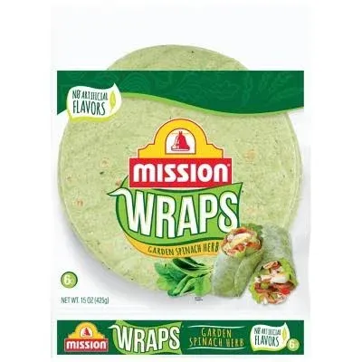 Mission Spinach Herb Wraps (15 oz, 6 ct)