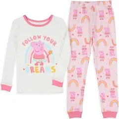 Peppa Pig Toddler Girls Follow Your Dreams 2 Piece Sleepwear Pajama Set