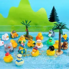 60/30 Pcs Rubber Ducks Assorted Rubber Duckie Toys + Mesh Carry Bag for Toddlers