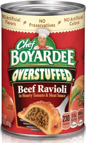 Chef Boyardee Overstuffed Ravioli, Beef - 15 oz