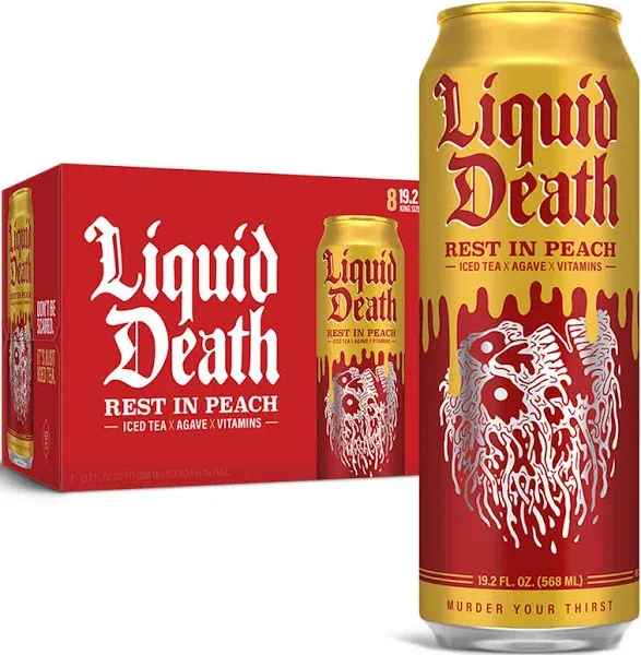 Liquid Death Iced Tea, Rest in Peach - 19.2 fl oz