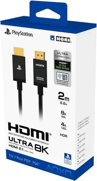 Hori Ultra High Speed HDMI Cable for Playstation® 5 - Officially Licensed by Sony