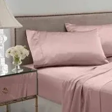 Martex Seduction 4 Pc Satin Rose Gold Queen Sheet Set