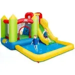 Costway Inflatable Bounce House Water Slide Jump Bouncer Climbing Wall Splash Pool Blower Excluded