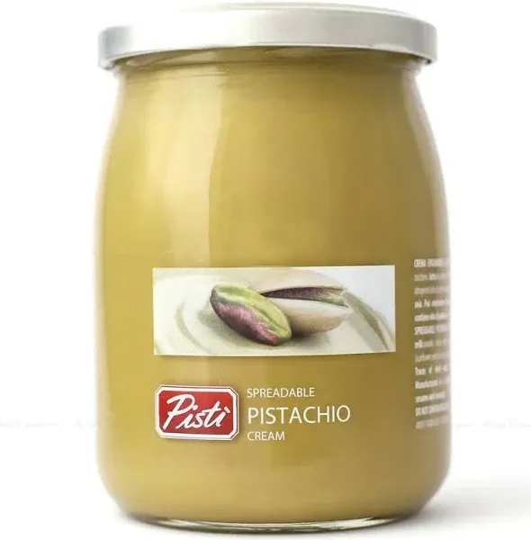 Pisti Cream of Pistachio from Sicily 21.2 Ounce (600g) | Artisanal Italian Nut Spread | Enjoy with Bread and Biscuits