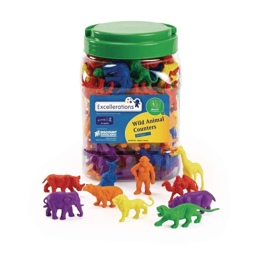 Excellerations Wild Animal Counters - 120 Pieces (Item #JUNGCNT)