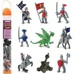 Safari Ltd 699904 Knights and Dragons (11 Minifigures) Series Themed Area