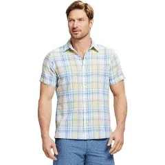 Men's IZOD Linen Blend Short Sleeve Button Front Shirt