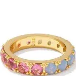 Chandler Gold Band Ring in Pink Blue Mix