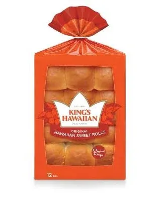 Kings Hawaiian Original Sliced Sweet Roll, 24 Ounce -- 10 per case.