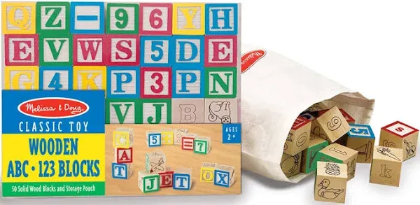 New Melissa &amp; Doug Wooden ABC/123 Blocks.