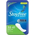 Stayfree Ultra Thin Long Super Pads Without Wings 32 Ct Multi-Fluid Protection