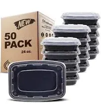 Freshware Meal Prep Containers 1 Compartment Food Storage Containers with Lids, Bento Box, BPA Free, Stackable, Microwave/Dishwasher/Freezer Safe