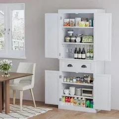 Flamaker 72" Kitchen Pantry Cabinet