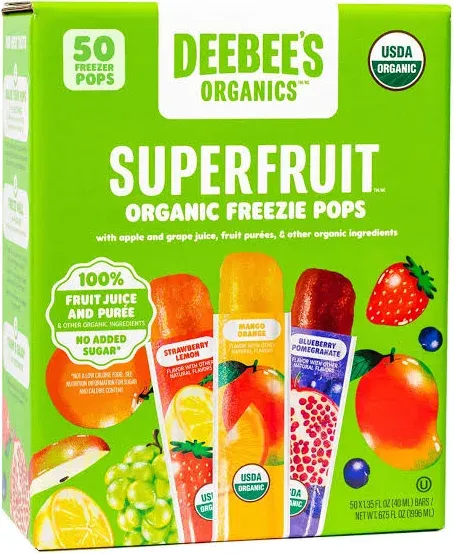 Organics Classic SuperFruit Freezie Pops, No Added Sugars, No Artificial Flav...