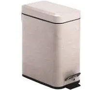 mDesign 5 Liter Rectangular Metal Step Trash Can