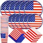 150Pcs American Independence Day Party Supplies, Disposable Napkins Paper Pla...