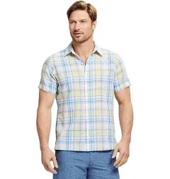 Men's IZOD Linen Blend Short Sleeve Button Front Shirt